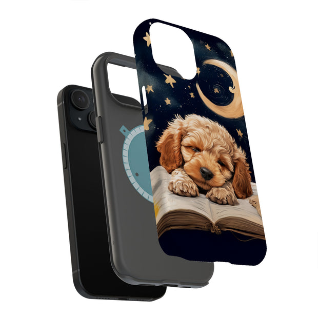 Sleepy Cockapoo Tough Cases For Apple iPhone (17, 16, 15, 14, 13, 12, 11, X, SE, 8, 7/ Air, Plus, Pro, Max, Mini, XR, XS), Print in USA