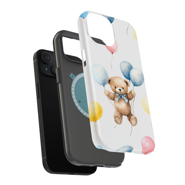 Bear Balloons Tough Cases For Apple iPhone (17, 16, 15, 14, 13, 12, 11, X, SE, 8, 7/ Air, Plus, Pro, Max, Mini, XR, XS), Print in USA