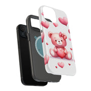 Valentine Bear Tough Cases For Apple iPhone (17, 16, 15, 14, 13, 12, 11, X, SE, 8, 7/ Air, Plus, Pro, Max, Mini, XR, XS), Print in USA