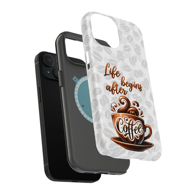 Coffee Life Tough Cases For Apple iPhone (17, 16, 15, 14, 13, 12, 11, X, SE, 8, 7/ Air, Plus, Pro, Max, Mini, XR, XS), Print in USA