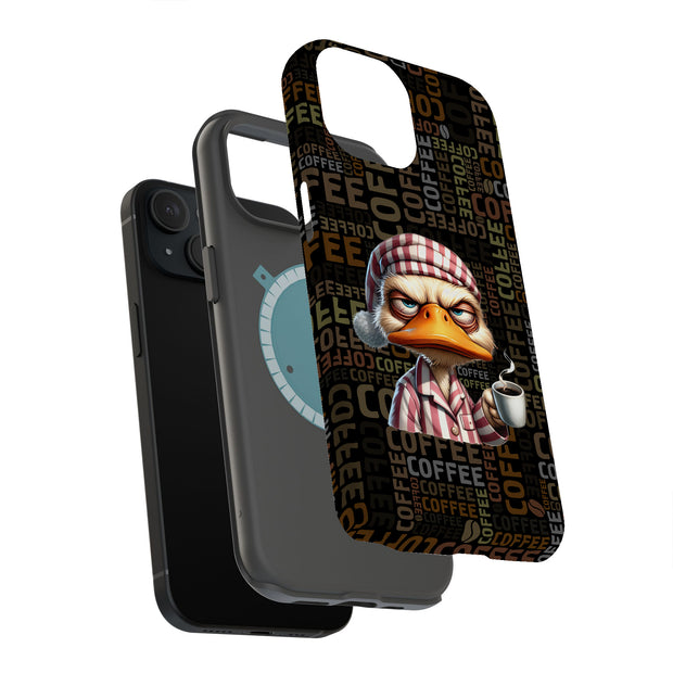 Coffee Duck Tough Cases For Apple iPhone (17, 16, 15, 14, 13, 12, 11, X, SE, 8, 7/ Air, Plus, Pro, Max, Mini, XR, XS), Print in USA