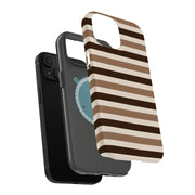 Coffee Stripes Tough Cases For Apple iPhone (17, 16, 15, 14, 13, 12, 11, X, SE, 8, 7/ Air, Plus, Pro, Max, Mini, XR, XS), Print in USA