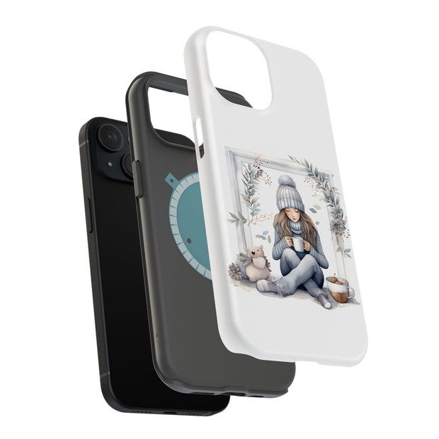 Winter Girl Tough Cases For Apple iPhone (17, 16, 15, 14, 13, 12, 11, X, SE, 8, 7/ Air, Plus, Pro, Max, Mini, XR, XS), Print in USA