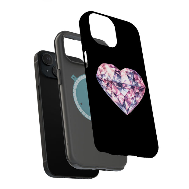 Heart Diamond 2 Tough Cases For Apple iPhone (17, 16, 15, 14, 13, 12, 11, X, SE, 8, 7/ Air, Plus, Pro, Max, Mini, XR, XS), Print in USA
