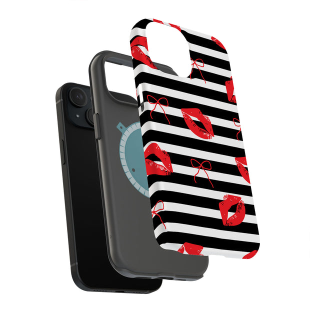 Valentines Lips Tough Cases For Apple iPhone (17, 16, 15, 14, 13, 12, 11, X, SE, 8, 7/ Air, Plus, Pro, Max, Mini, XR, XS), Print in USA