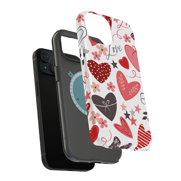 Valentines Love Tough Cases For Apple iPhone (17, 16, 15, 14, 13, 12, 11, X, SE, 8, 7/ Air, Plus, Pro, Max, Mini, XR, XS), Print in USA