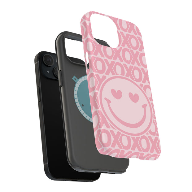 Smile Pink XO Tough Cases For Apple iPhone (17, 16, 15, 14, 13, 12, 11, X, SE, 8, 7/ Air, Plus, Pro, Max, Mini, XR, XS), Print in USA
