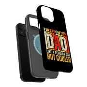 Firefighter Dad Tough Cases For Apple iPhone (17, 16, 15, 14, 13, 12, 11, X, SE, 8, 7/ Air, Plus, Pro, Max, Mini, XR, XS), Print in USA