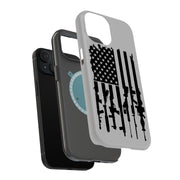 USA Flag Guns Tough Cases For Apple iPhone (17, 16, 15, 14, 13, 12, 11, X, SE, 8, 7/ Air, Plus, Pro, Max, Mini, XR, XS), Print in USA