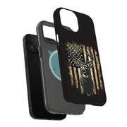 USA Flag Deer 1 Tough Cases For Apple iPhone (17, 16, 15, 14, 13, 12, 11, X, SE, 8, 7/ Air, Plus, Pro, Max, Mini, XR, XS), Print in USA