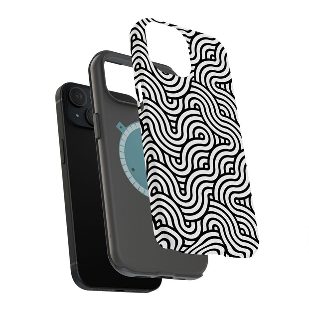 Japan Geo Waves Tough Cases For Apple iPhone (17, 16, 15, 14, 13, 12, 11, X, SE, 8, 7/ Air, Plus, Pro, Max, Mini, XR, XS), Print in USA