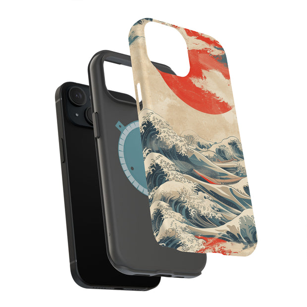 Japanese Wave 4 Tough Cases For Apple iPhone (17, 16, 15, 14, 13, 12, 11, X, SE, 8, 7/ Air, Plus, Pro, Max, Mini, XR, XS), Print in USA