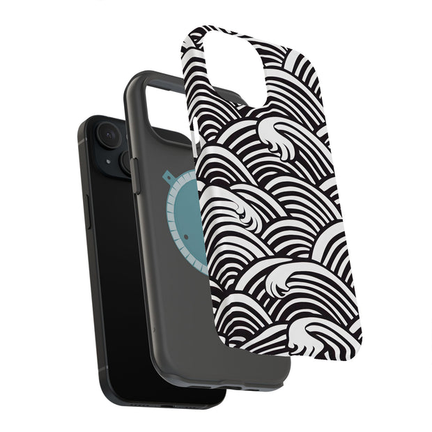 Japanese Wave 7 Tough Cases For Apple iPhone (17, 16, 15, 14, 13, 12, 11, X, SE, 8, 7/ Air, Plus, Pro, Max, Mini, XR, XS), Print in USA