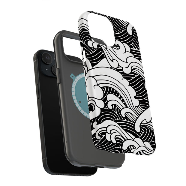 Japanese Wave 9 Tough Cases For Apple iPhone (17, 16, 15, 14, 13, 12, 11, X, SE, 8, 7/ Air, Plus, Pro, Max, Mini, XR, XS), Print in USA