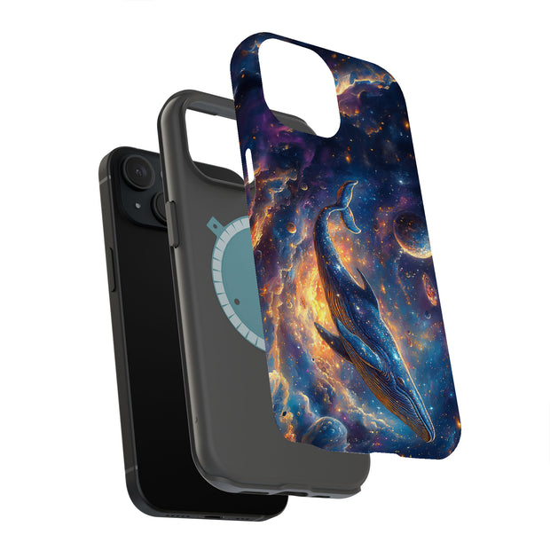 Space Whale 2 Tough Cases For Apple iPhone (17, 16, 15, 14, 13, 12, 11, X, SE, 8, 7/ Air, Plus, Pro, Max, Mini, XR, XS), Print in USA