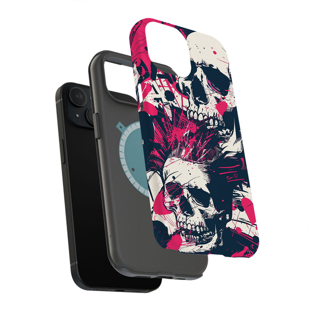 Punk Skulls 2 Tough Cases For Apple iPhone (17, 16, 15, 14, 13, 12, 11, X, SE, 8, 7/ Air, Plus, Pro, Max, Mini, XR, XS), Print in USA