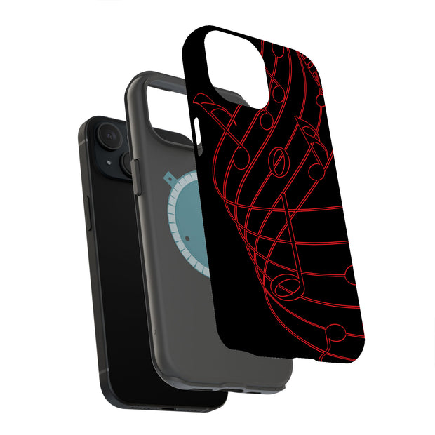 Musical Staff Tough Cases For Apple iPhone (17, 16, 15, 14, 13, 12, 11, X, SE, 8, 7/ Air, Plus, Pro, Max, Mini, XR, XS), Print in USA