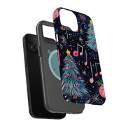 Xmas Music Note Tough Cases For Apple iPhone (17, 16, 15, 14, 13, 12, 11, X, SE, 8, 7/ Air, Plus, Pro, Max, Mini, XR, XS), Print in USA