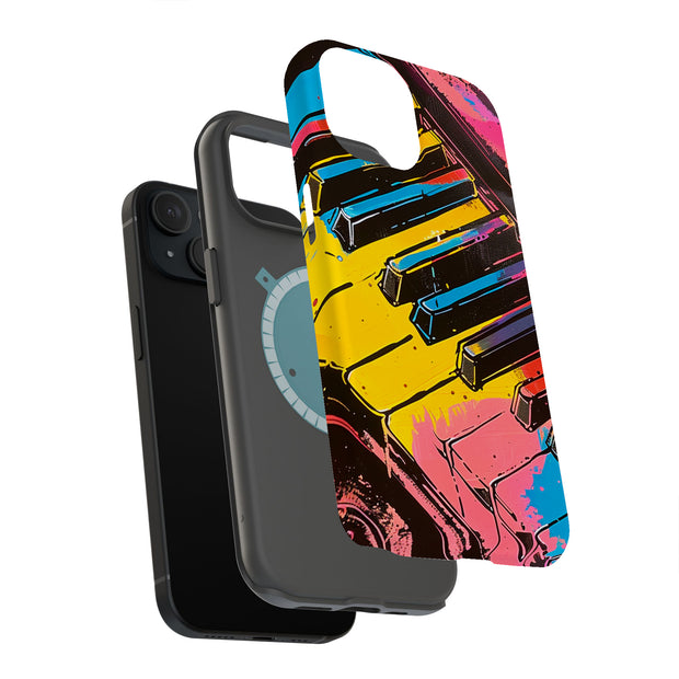 Color Piano Key Tough Cases For Apple iPhone (17, 16, 15, 14, 13, 12, 11, X, SE, 8, 7/ Air, Plus, Pro, Max, Mini, XR, XS), Print in USA
