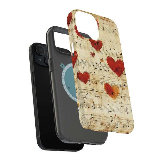 Valentine Music Tough Cases For Apple iPhone (17, 16, 15, 14, 13, 12, 11, X, SE, 8, 7/ Air, Plus, Pro, Max, Mini, XR, XS), Print in USA