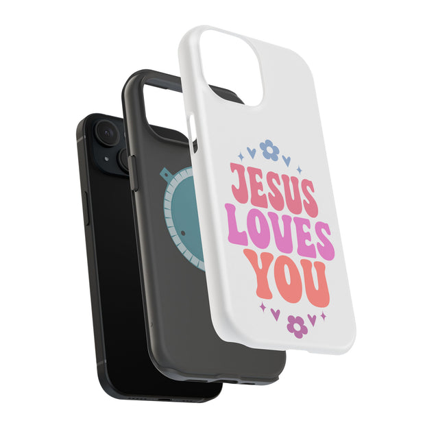 Jesus Love U 2 Tough Cases For Apple iPhone (17, 16, 15, 14, 13, 12, 11, X, SE, 8, 7/ Air, Plus, Pro, Max, Mini, XR, XS), Print in USA