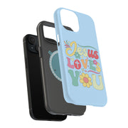 Jesus Love U 3 Tough Cases For Apple iPhone (17, 16, 15, 14, 13, 12, 11, X, SE, 8, 7/ Air, Plus, Pro, Max, Mini, XR, XS), Print in USA