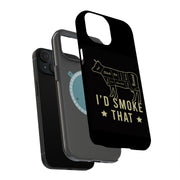 I'd Smoke Cow Tough Cases For Apple iPhone (17, 16, 15, 14, 13, 12, 11, X, SE, 8, 7/ Air, Plus, Pro, Max, Mini, XR, XS), Print in USA