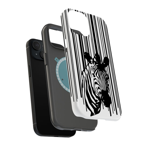 Zebra Bar Code Tough Cases For Apple iPhone (17, 16, 15, 14, 13, 12, 11, X, SE, 8, 7/ Air, Plus, Pro, Max, Mini, XR, XS), Print in USA