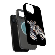 Zebra Couple Tough Cases For Apple iPhone (17, 16, 15, 14, 13, 12, 11, X, SE, 8, 7/ Air, Plus, Pro, Max, Mini, XR, XS), Print in USA