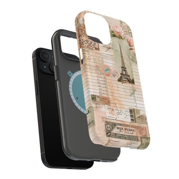 Paris Collage 1 Tough Cases For Apple iPhone (17, 16, 15, 14, 13, 12, 11, X, SE, 8, 7/ Air, Plus, Pro, Max, Mini, XR, XS), Print in USA