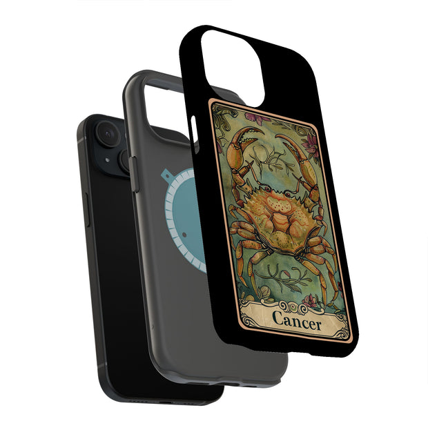 Zodiac Cancer Tough Cases For Apple iPhone (17, 16, 15, 14, 13, 12, 11, X, SE, 8, 7/ Air, Plus, Pro, Max, Mini, XR, XS), Print in USA
