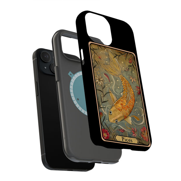 Zodiac Pices Tough Cases For Apple iPhone (17, 16, 15, 14, 13, 12, 11, X, SE, 8, 7/ Air, Plus, Pro, Max, Mini, XR, XS), Print in USA