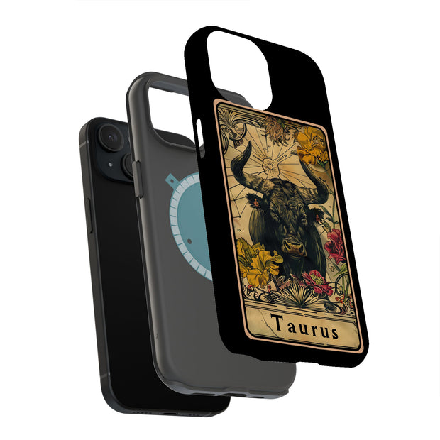 Zodiac Taurus Tough Cases For Apple iPhone (17, 16, 15, 14, 13, 12, 11, X, SE, 8, 7/ Air, Plus, Pro, Max, Mini, XR, XS), Print in USA