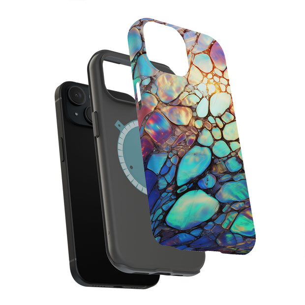 mosaic opal 3 Tough Cases For Apple iPhone (17, 16, 15, 14, 13, 12, 11, X, SE, 8, 7/ Air, Plus, Pro, Max, Mini, XR, XS), Print in USA