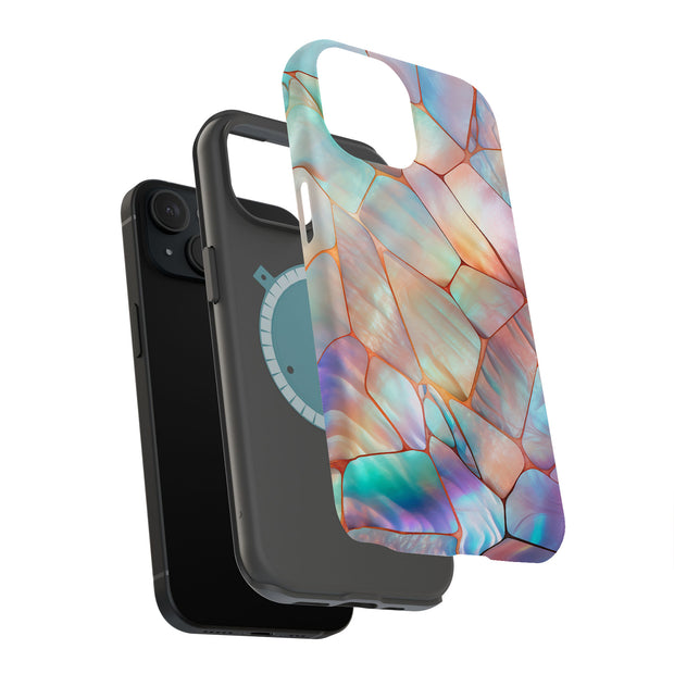 mosaic opal 4 Tough Cases For Apple iPhone (17, 16, 15, 14, 13, 12, 11, X, SE, 8, 7/ Air, Plus, Pro, Max, Mini, XR, XS), Print in USA
