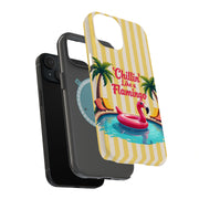 Chillin Flamingo Tough Cases For Apple iPhone (17, 16, 15, 14, 13, 12, 11, X, SE, 8, 7/ Air, Plus, Pro, Max, Mini, XR, XS), Print in USA