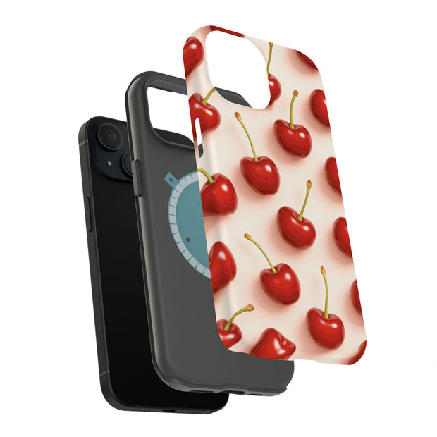 Cherry Delight Tough Cases For Apple iPhone (17, 16, 15, 14, 13, 12, 11, X, SE, 8, 7/ Air, Plus, Pro, Max, Mini, XR, XS), Print in USA