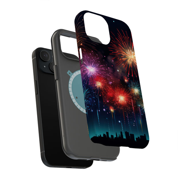 Firework Skyline Tough Cases For Apple iPhone (17, 16, 15, 14, 13, 12, 11, X, SE, 8, 7/ Air, Plus, Pro, Max, Mini, XR, XS), Print in USA