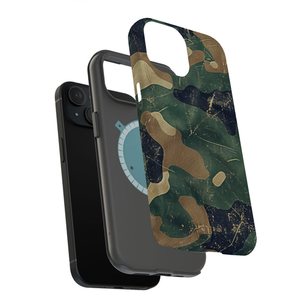 Combat Camouflage Tough Cases For Apple iPhone (17, 16, 15, 14, 13, 12, 11, X, SE, 8, 7/ Air, Plus, Pro, Max, Mini, XR, XS), Print in USA