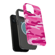 Pink Camouflage Tough Cases For Apple iPhone (17, 16, 15, 14, 13, 12, 11, X, SE, 8, 7/ Air, Plus, Pro, Max, Mini, XR, XS), Print in USA