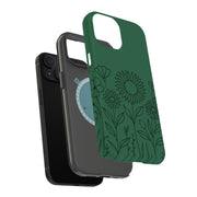 Flower Line Art Tough Cases For Apple iPhone (17, 16, 15, 14, 13, 12, 11, X, SE, 8, 7/ Air, Plus, Pro, Max, Mini, XR, XS), Print in USA