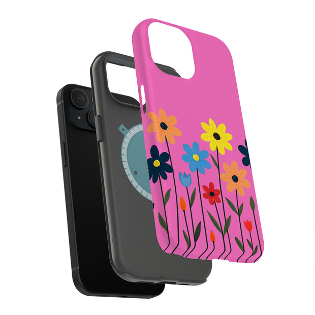 Vivid Wild Flowers Tough Cases For Apple iPhone (17, 16, 15, 14, 13, 12, 11, X, SE, 8, 7/ Air, Plus, Pro, Max, Mini, XR, XS), Print in USA