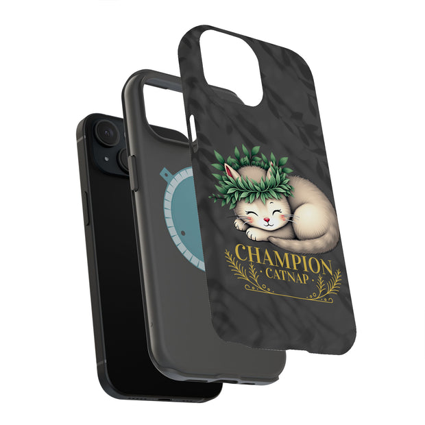 Catnap Champion Tough Cases For Apple iPhone (17, 16, 15, 14, 13, 12, 11, X, SE, 8, 7/ Air, Plus, Pro, Max, Mini, XR, XS), Print in USA