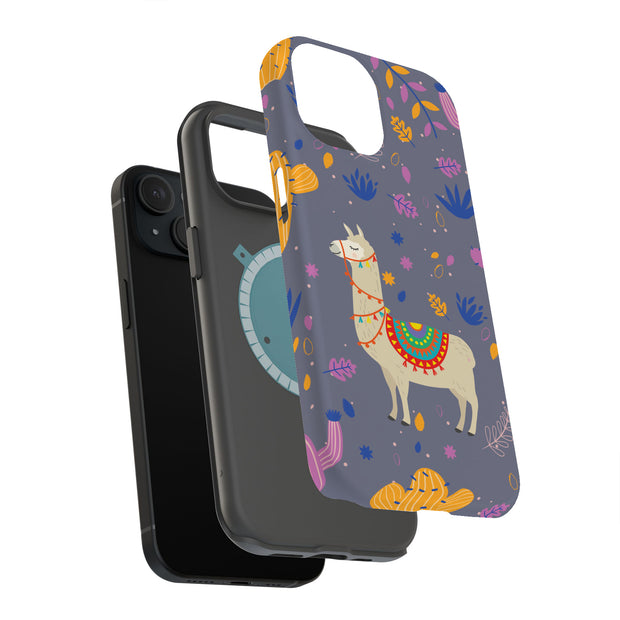 Cacti Llama Tough Cases For Apple iPhone (17, 16, 15, 14, 13, 12, 11, X, SE, 8, 7/ Air, Plus, Pro, Max, Mini, XR, XS), Print in USA
