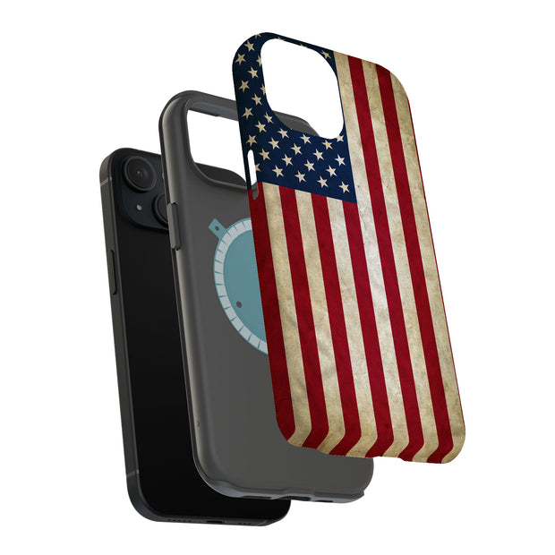 American Flag Tough Cases For Apple iPhone (17, 16, 15, 14, 13, 12, 11, X, SE, 8, 7/ Air, Plus, Pro, Max, Mini, XR, XS), Print in USA