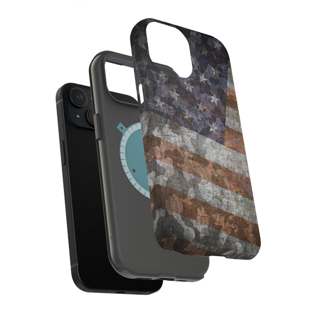 American Flag 2 Tough Cases For Apple iPhone (17, 16, 15, 14, 13, 12, 11, X, SE, 8, 7/ Air, Plus, Pro, Max, Mini, XR, XS), Print in USA