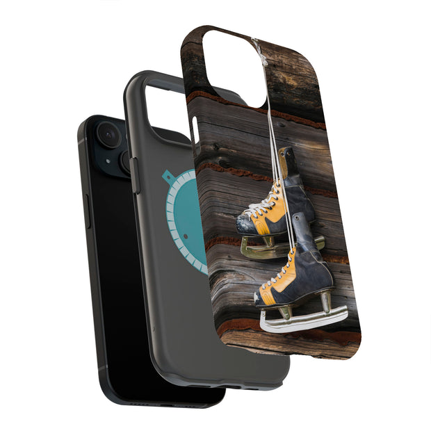 Hockey Skates Tough Cases For Apple iPhone (17, 16, 15, 14, 13, 12, 11, X, SE, 8, 7/ Air, Plus, Pro, Max, Mini, XR, XS), Print in USA
