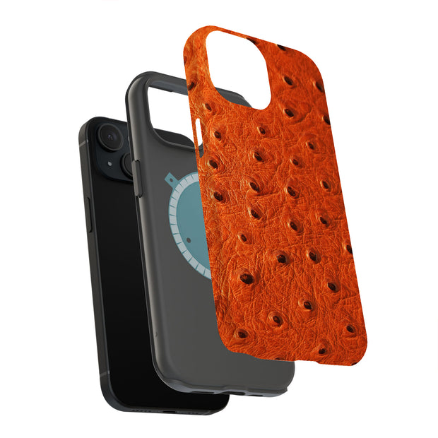 Orange Ostrich Tough Cases For Apple iPhone (17, 16, 15, 14, 13, 12, 11, X, SE, 8, 7/ Air, Plus, Pro, Max, Mini, XR, XS), Print in USA