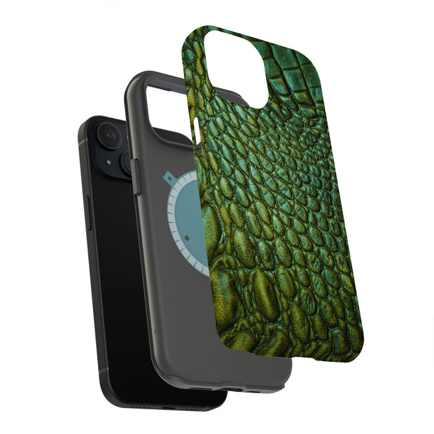Satin Crocodile Tough Cases For Apple iPhone (17, 16, 15, 14, 13, 12, 11, X, SE, 8, 7/ Air, Plus, Pro, Max, Mini, XR, XS), Print in USA