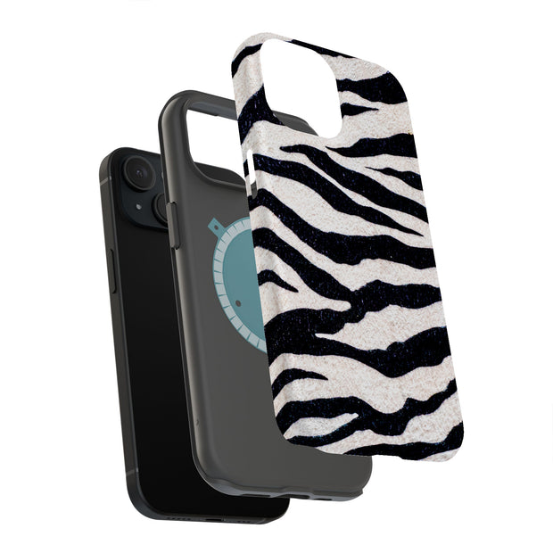 Zebra Stripe 1 Tough Cases For Apple iPhone (17, 16, 15, 14, 13, 12, 11, X, SE, 8, 7/ Air, Plus, Pro, Max, Mini, XR, XS), Print in USA